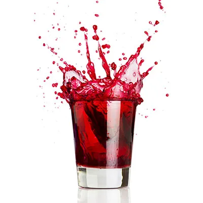 red drink splash