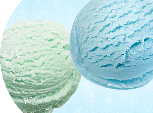 blue and green icecream