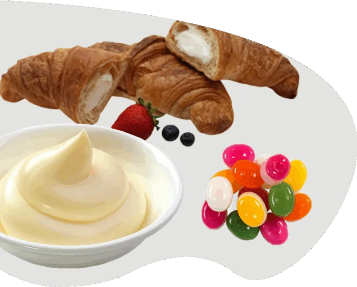 mayonnaise, panned candy, croissants
