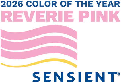 sensient colour of the year 2026 badge reverie pink
