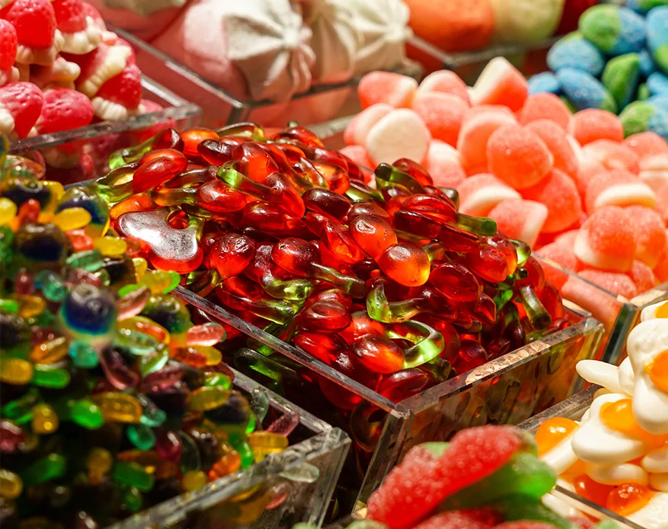 close up, multicolored candy