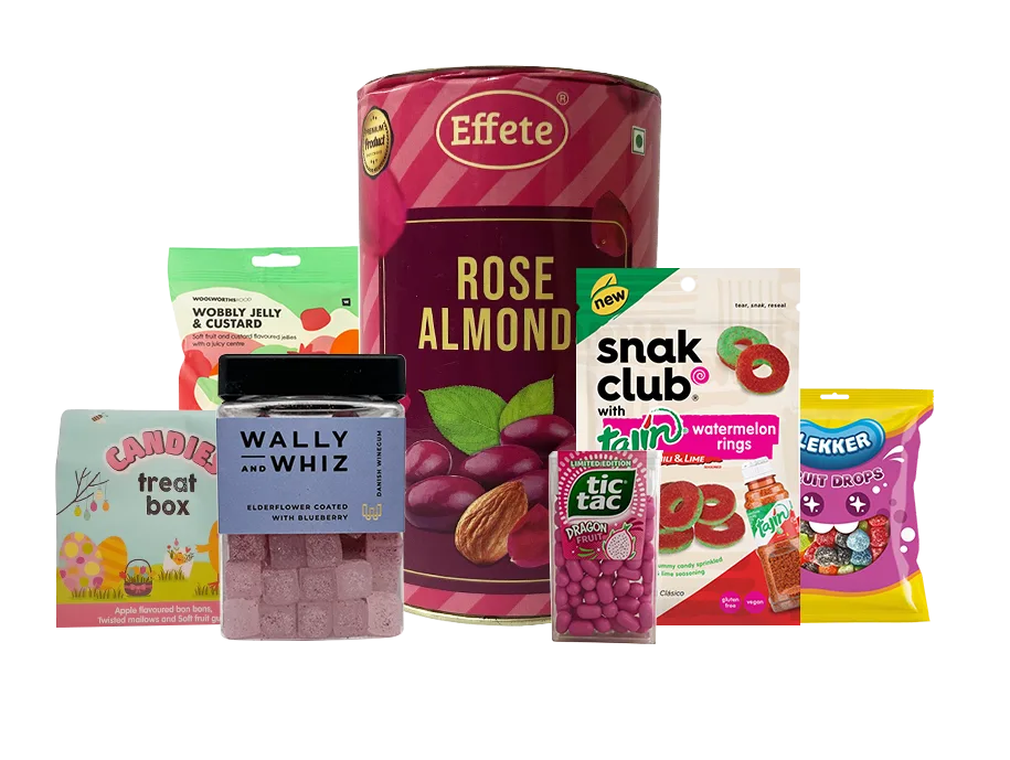 assortment of confectionary products